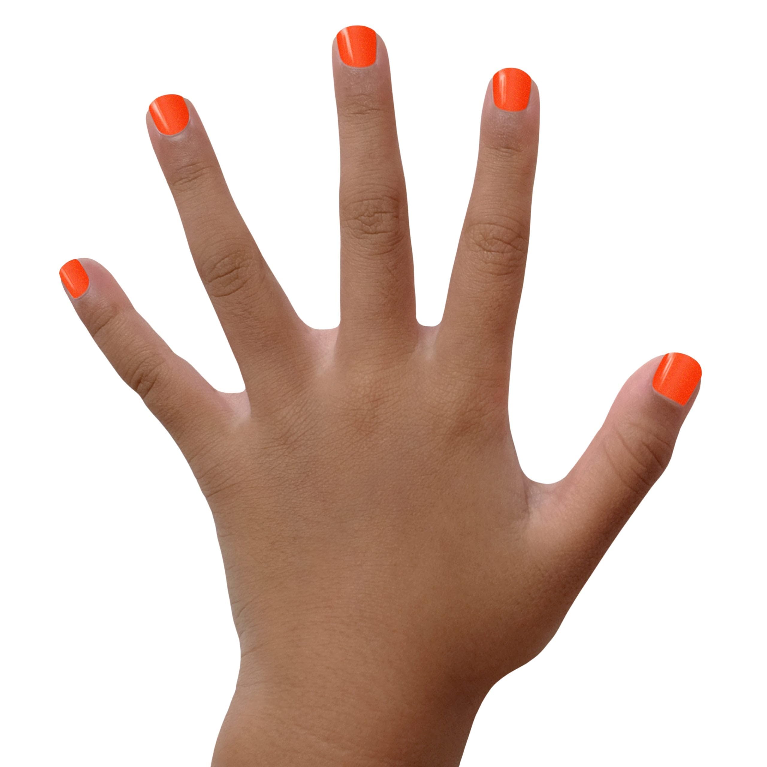 Piggy Paint Drama vernis néon orange brillant finition durable et résistante.