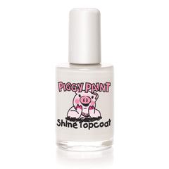 Piggy Paint Shine Topcoat, flacon de 15 ml pour brillance durable.