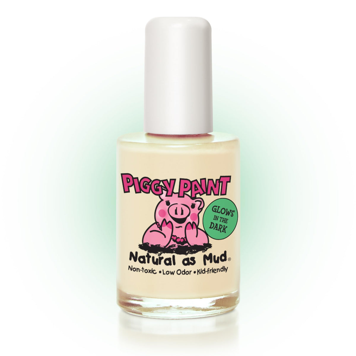Vernis Piggy Paint radioactif transparent, flacon clair prêt à briller.