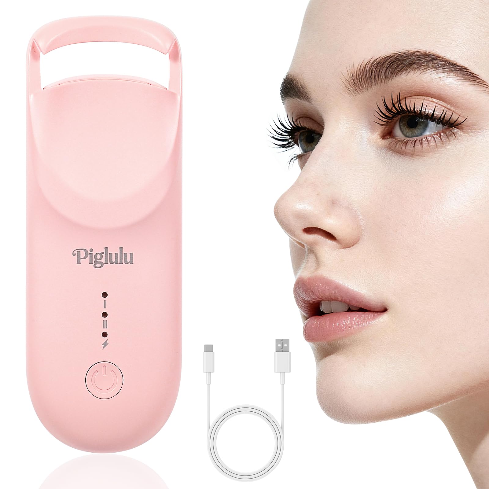 Piglulu curleur cils thermique mini, chauffe rapide pour un look durable.