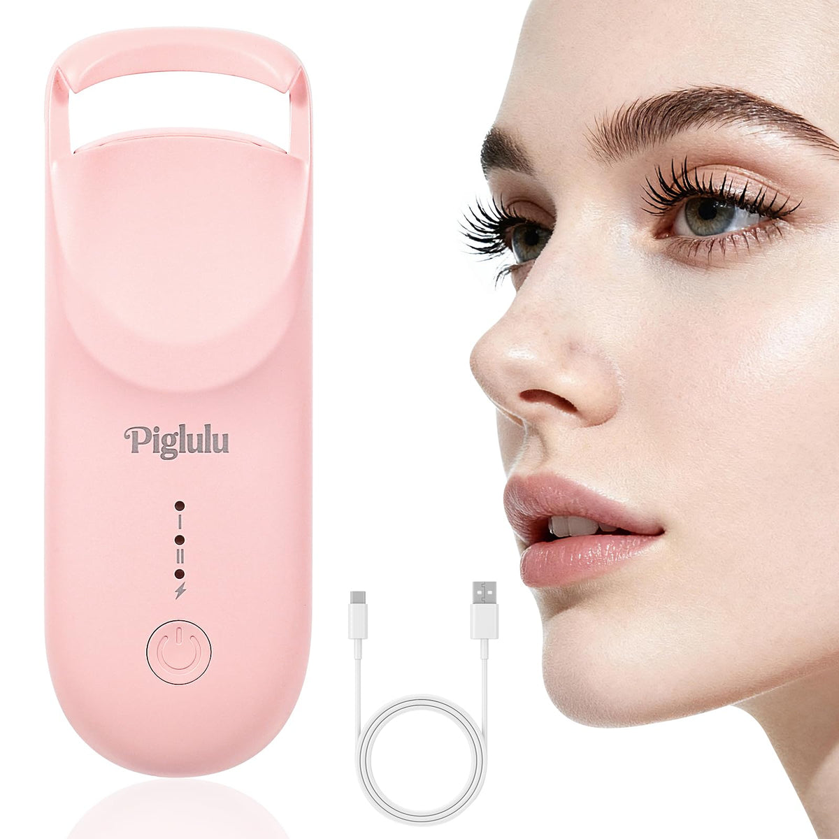 Piglulu curleur cils thermique mini, chauffe rapide pour un look durable.