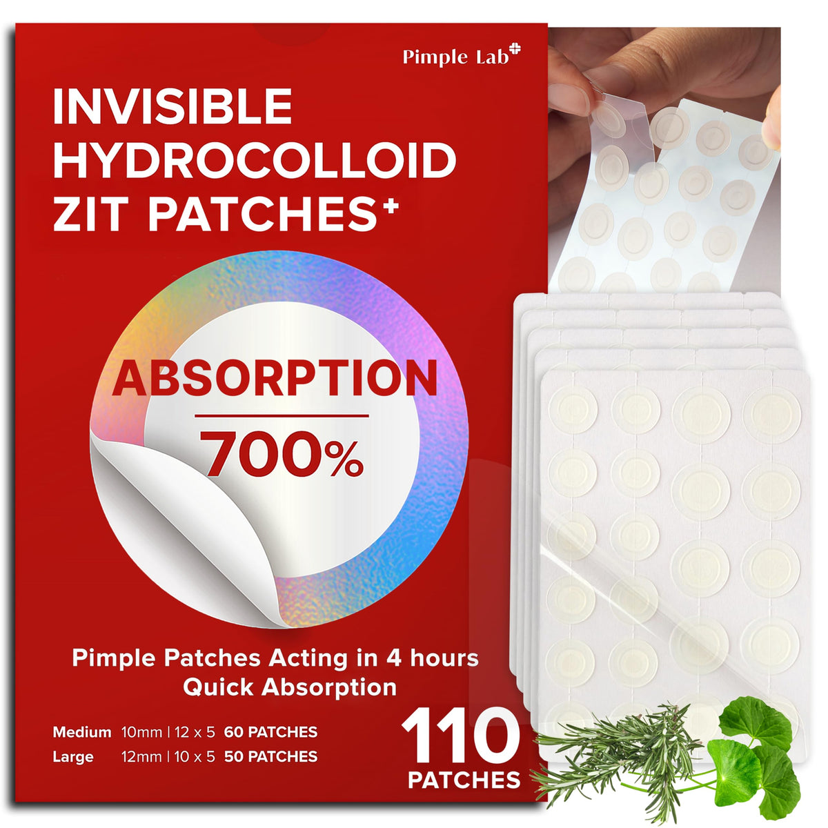 Pimple Lab pansement-visage invisible: couverture discrète pour boutons