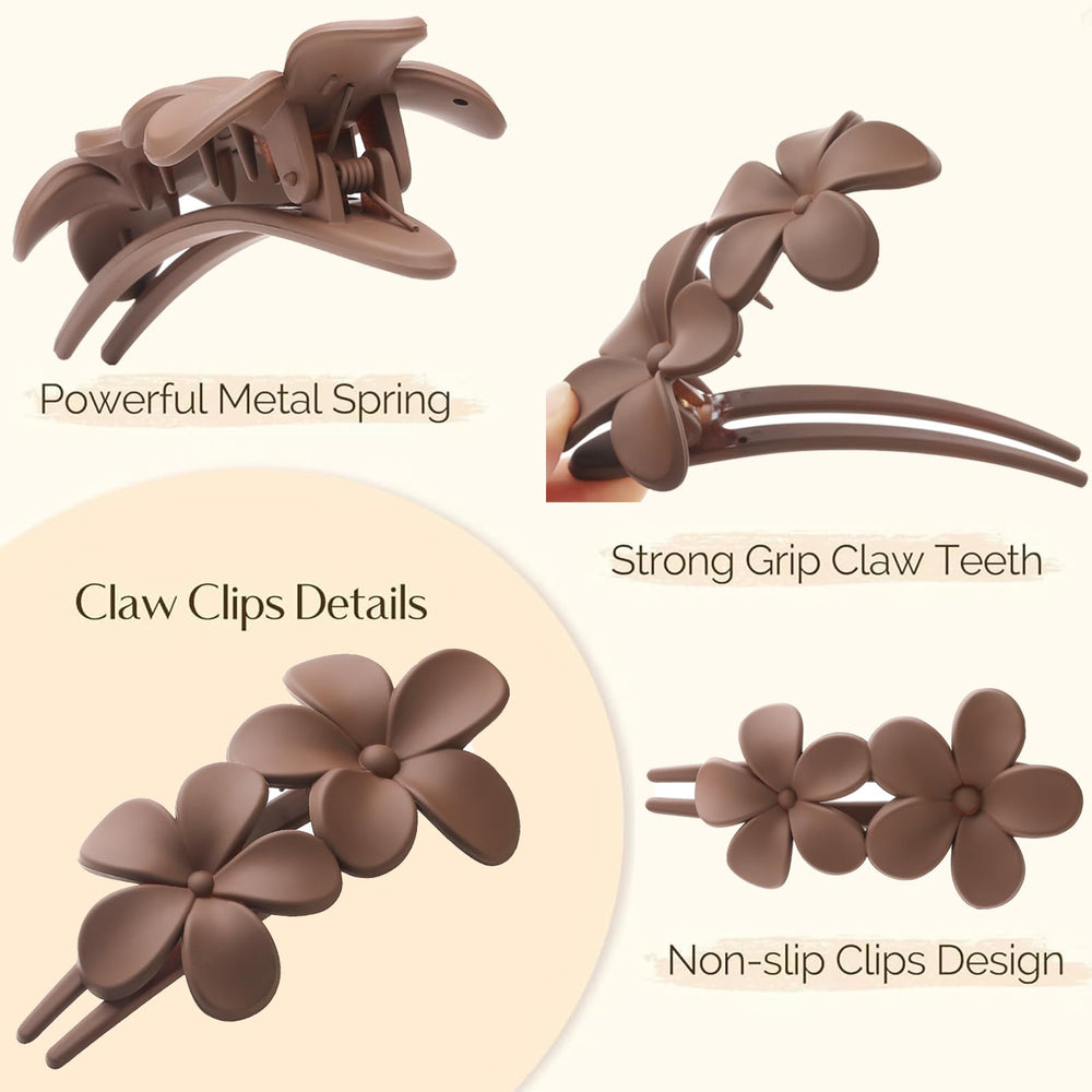 Pince plat clip bec-de-canard tortue : style polyvalent et prise sûre.