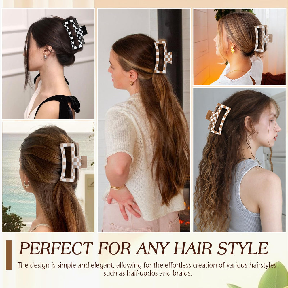 Pinces-cheveux Carreaux design tendance apportant élégance et maintien discret.
