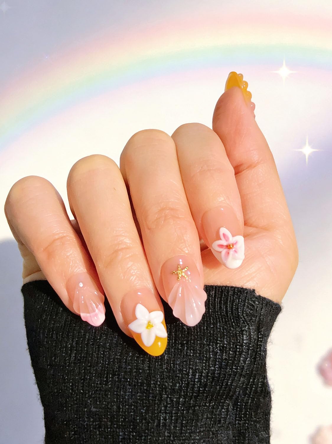 Ongles pink2592 forme amande courte, appliqué rapide et confortable.