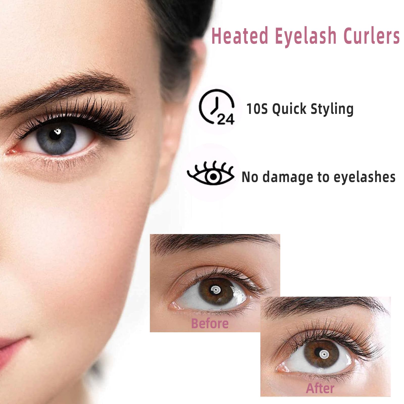 Pinkiou curleur cils format compact pour le voyage.