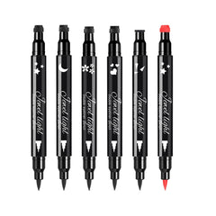 Pinkiou ensemble stylo-tampon yeux cœur noir: tracé net et tenue longue