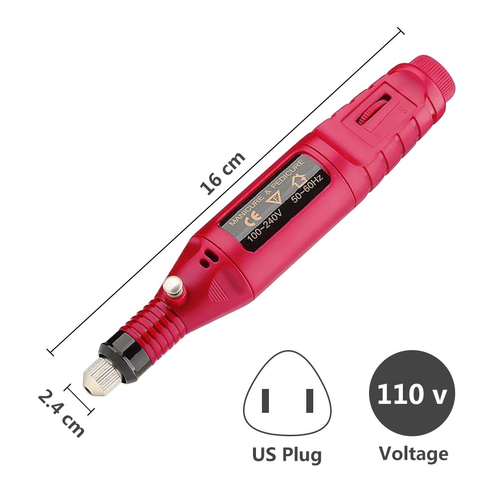 Pinkiou kit-manucure avec 6 embouts métalliques, polyvalent et facile à changer.