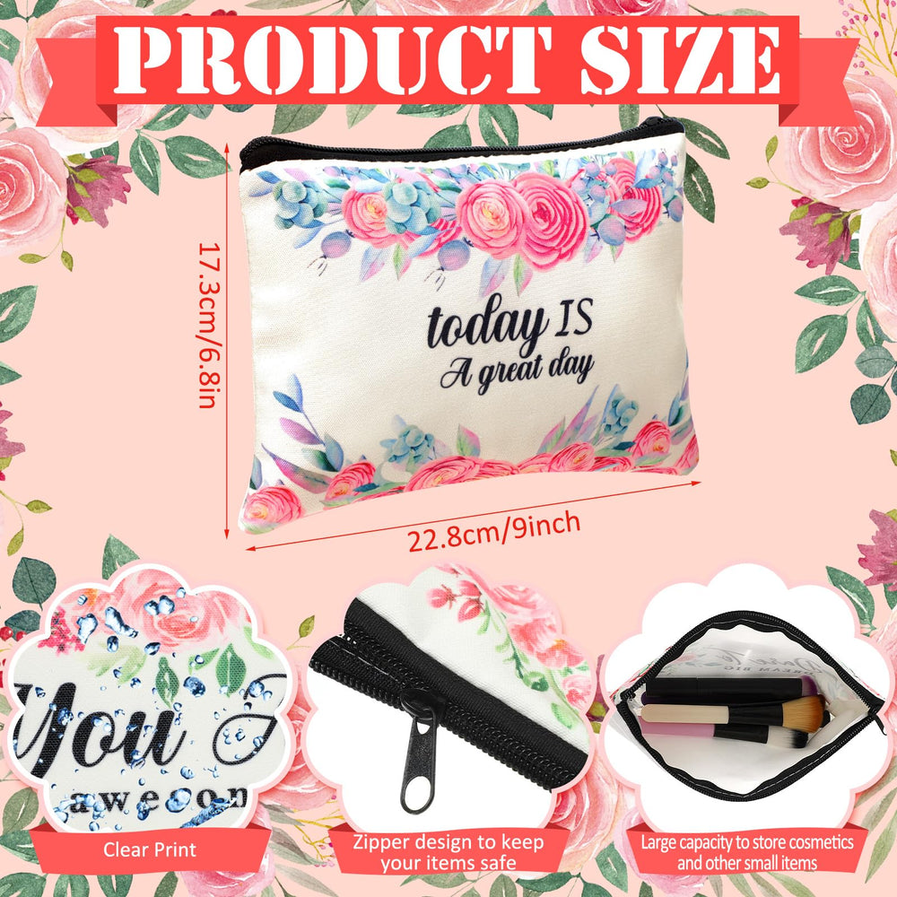 Pinkunn : étui d’organisation en toile fleurs, parfait pour ranger petites fournitures et documents.