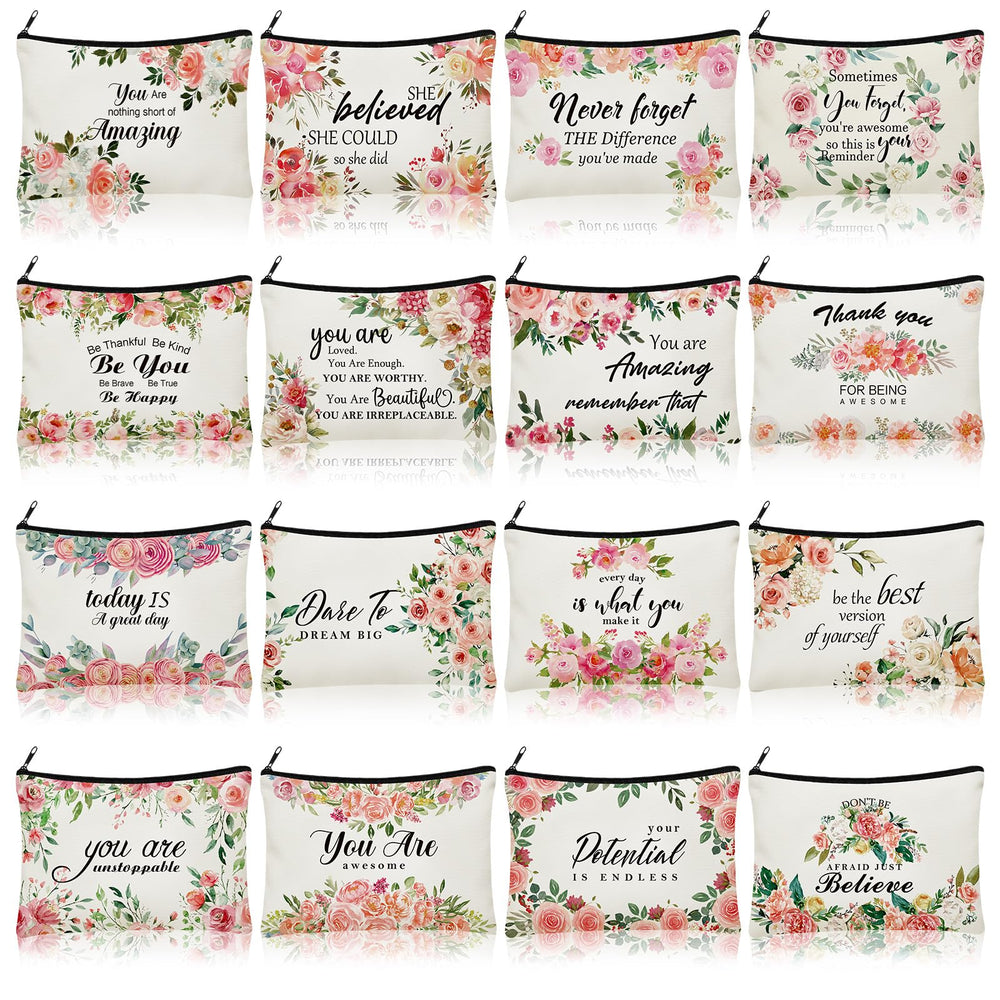Pinkunn : pochon maquillage en toile fleurs, idéal pour ranger vos cosmétiques lors des voyages.