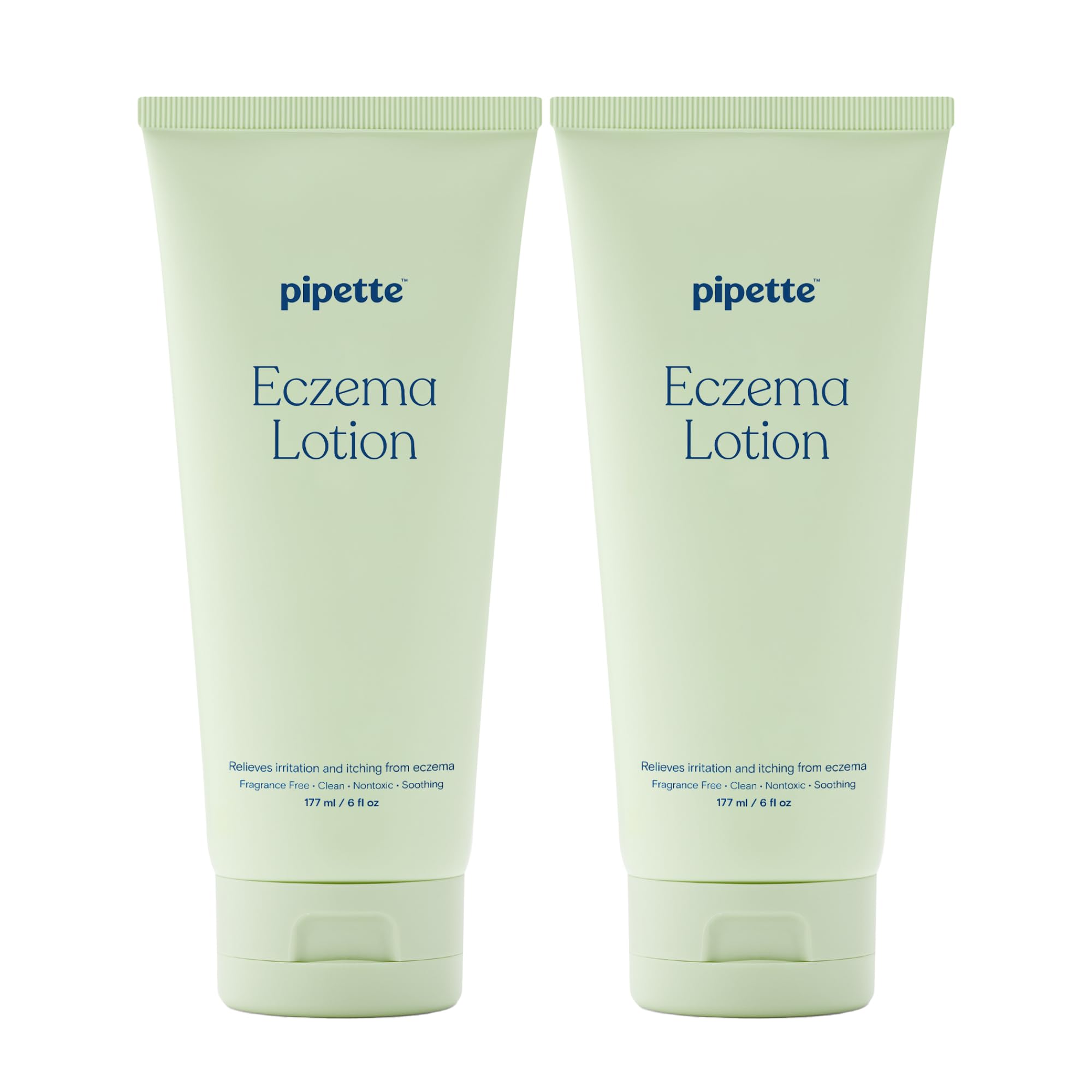 Pipette bébé eczéma lotion duo — emballage prêt à l'emploi, sans parfum.