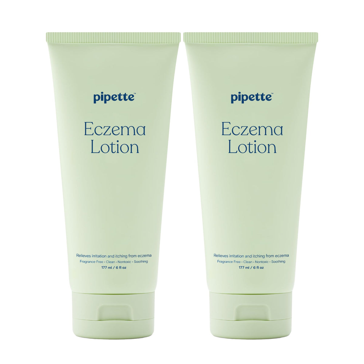 Pipette bébé eczéma lotion duo — emballage prêt à l'emploi, sans parfum.