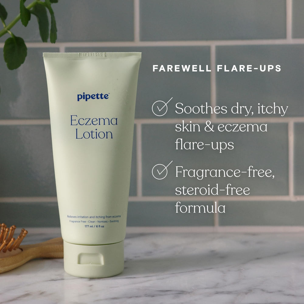 Flacon pipette eczéma lotion présenté pour une utilisation pratique.