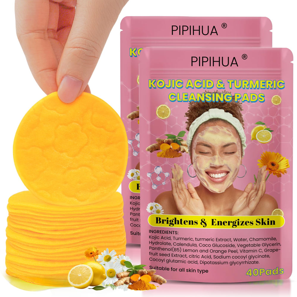 Tampon PIPIHUA curcuma acide kojique pour nettoyage visage doux et efficace
