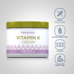 Piping Rock Crème Vitamine K – soin yeux pour éclairer le contour et apaiser.
