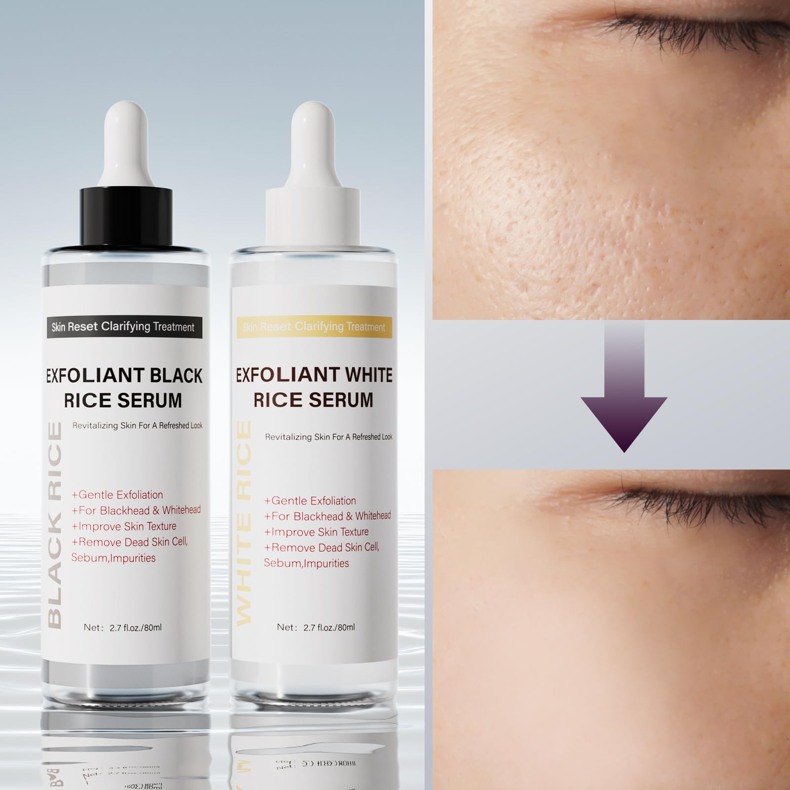 PIVETOS Face Exfoliant riz nourrissant: peau revitalisée prête au maquillage.
