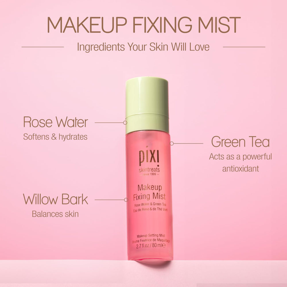 Pixi brume fixatrice infusée d'extrait de saule pour l'équilibre.