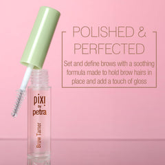 Pixi Brow Tamer brosse applicateur en action pour définir et lisser les sourcils