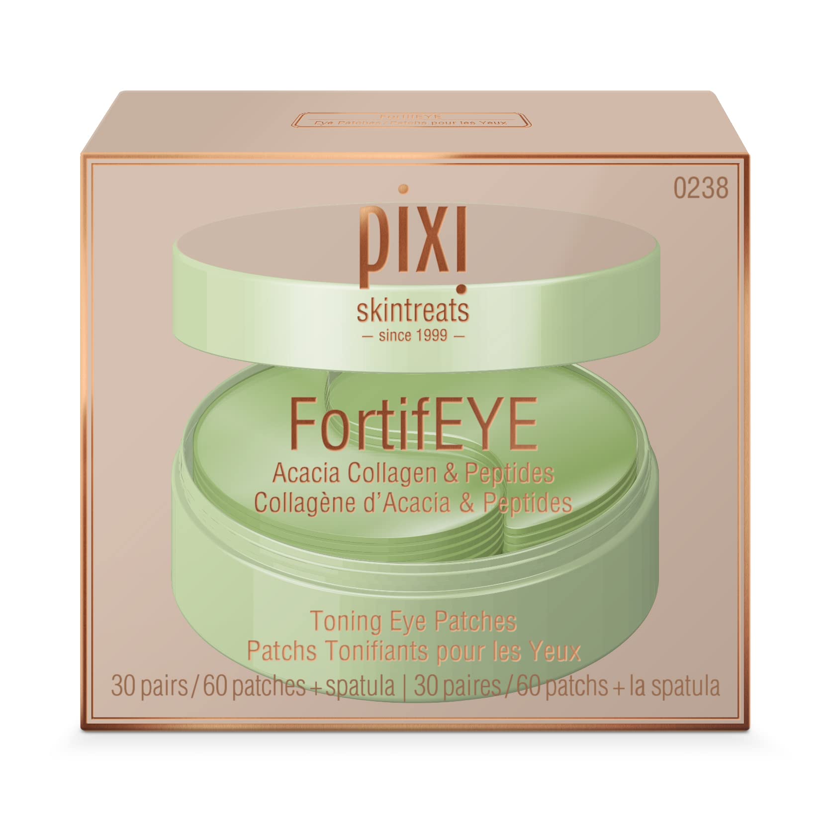 Contour des yeux réconforté et lissé par les patchs hydrogel Pixi FortifEYE.