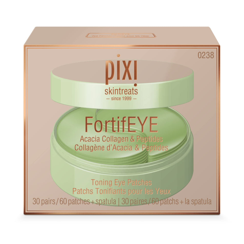 Contour des yeux réconforté et lissé par les patchs hydrogel Pixi FortifEYE.