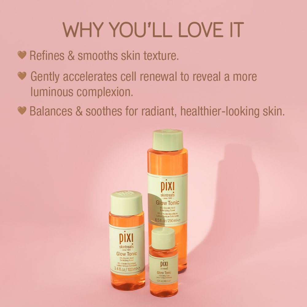 Pixi Glow Tonic, exfoliation douce révélant une peau plus nette