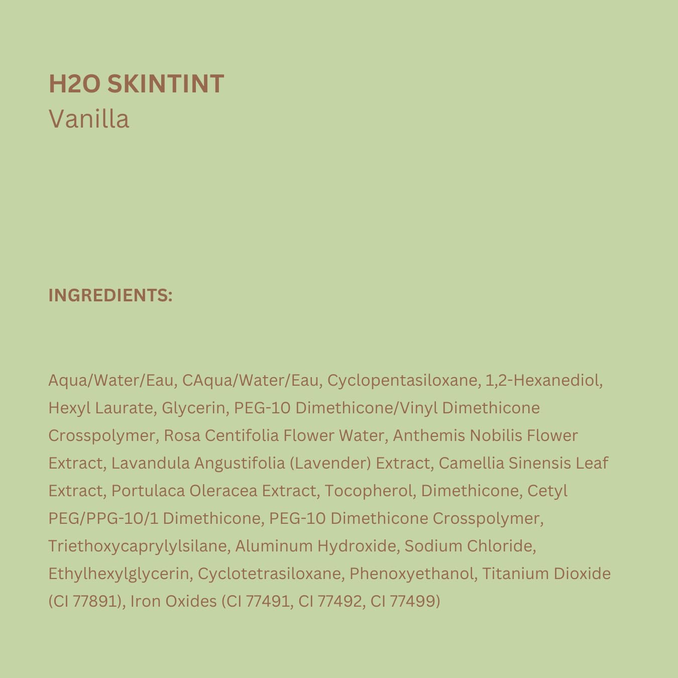 Pixi H2O SkinTint teinte vanille pour usage quotidien