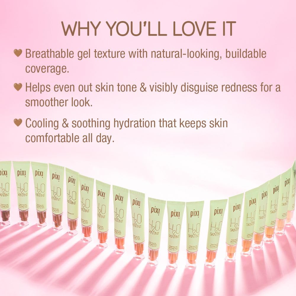 Pixi H2O SkinTint Vanille, texture gel fraîche sur la peau