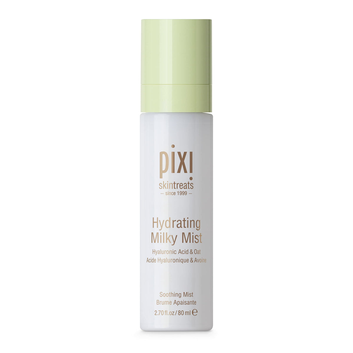 Pixi Milky Mist – bouteille pompe, hydratation légère et durable.