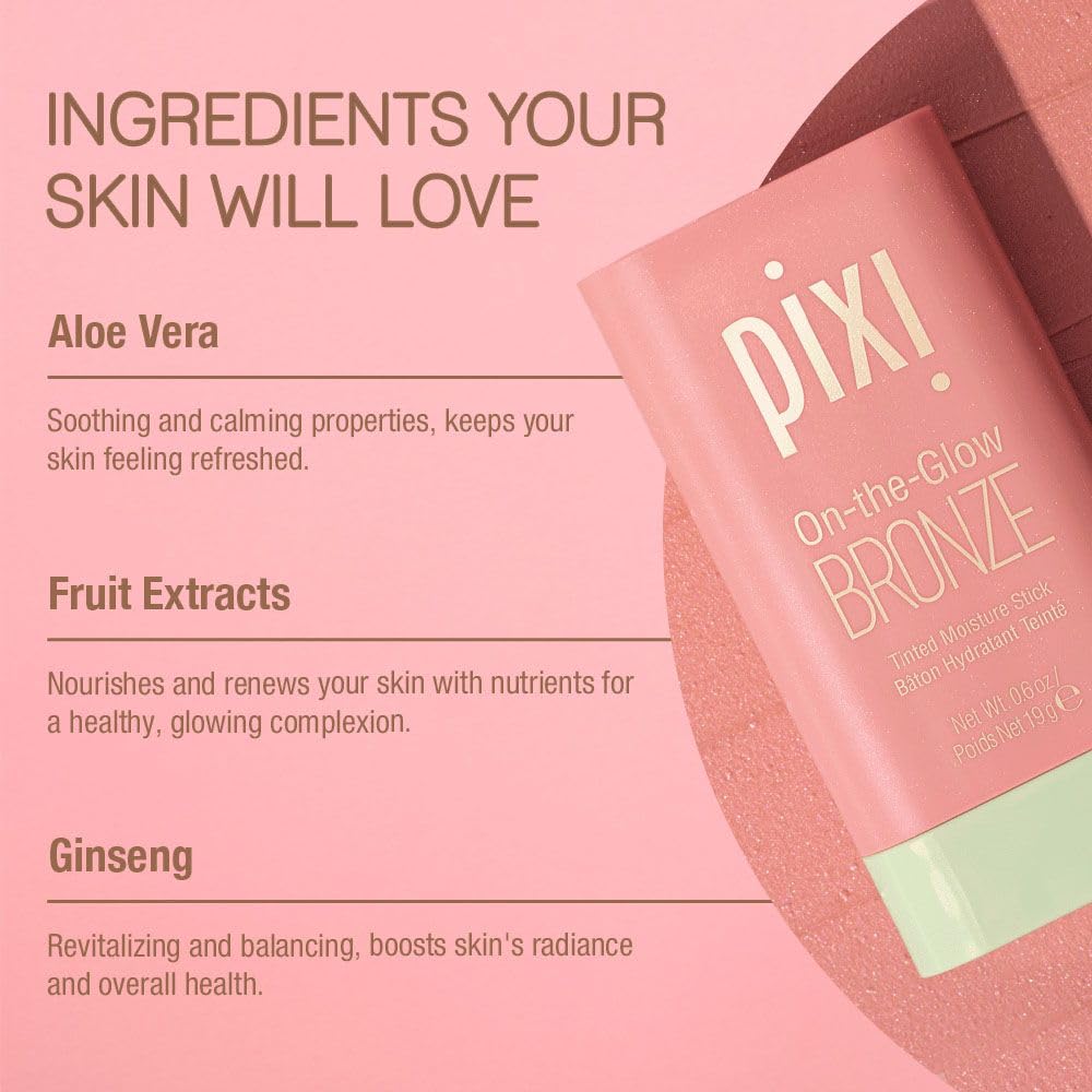 Extraits de fruits dans Pixi On-the-Glow Bronze pour une protection antioxydante légère.