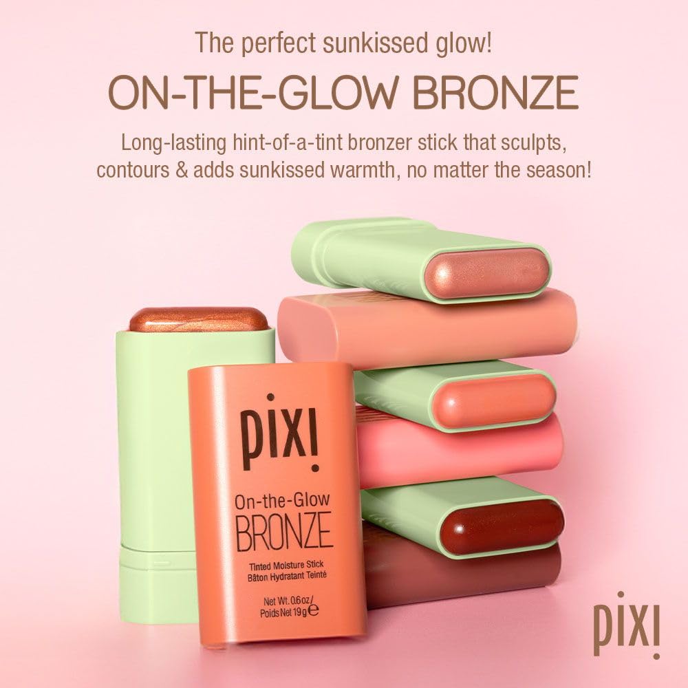 Pixi On-the-Glow Bronze, teinte naturelle pour un teint équilibré.