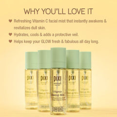 Pixi Vitamin-C Wakeup Mist avec eau de fleur d'oranger apaise.