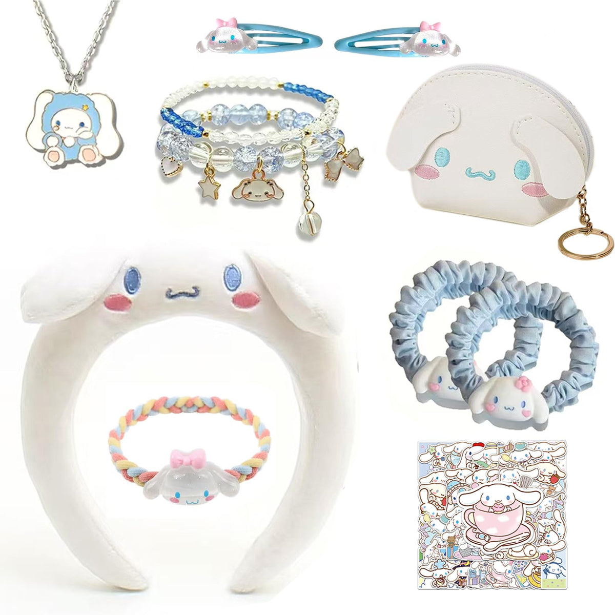 PJKJEUU ensemble kawaii bleu, bandeau chic pour accessoiriser vos tenues quotidiennes