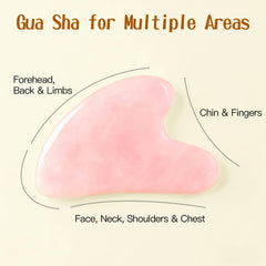 Pjordo Coffret Gua Sha – ensemble rose pour soins visage et décolleté.