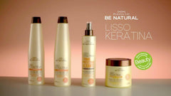 PLACENTA LIFE Be Natural Lisso Keratina – cheveux lisses et brillants après utilisation.