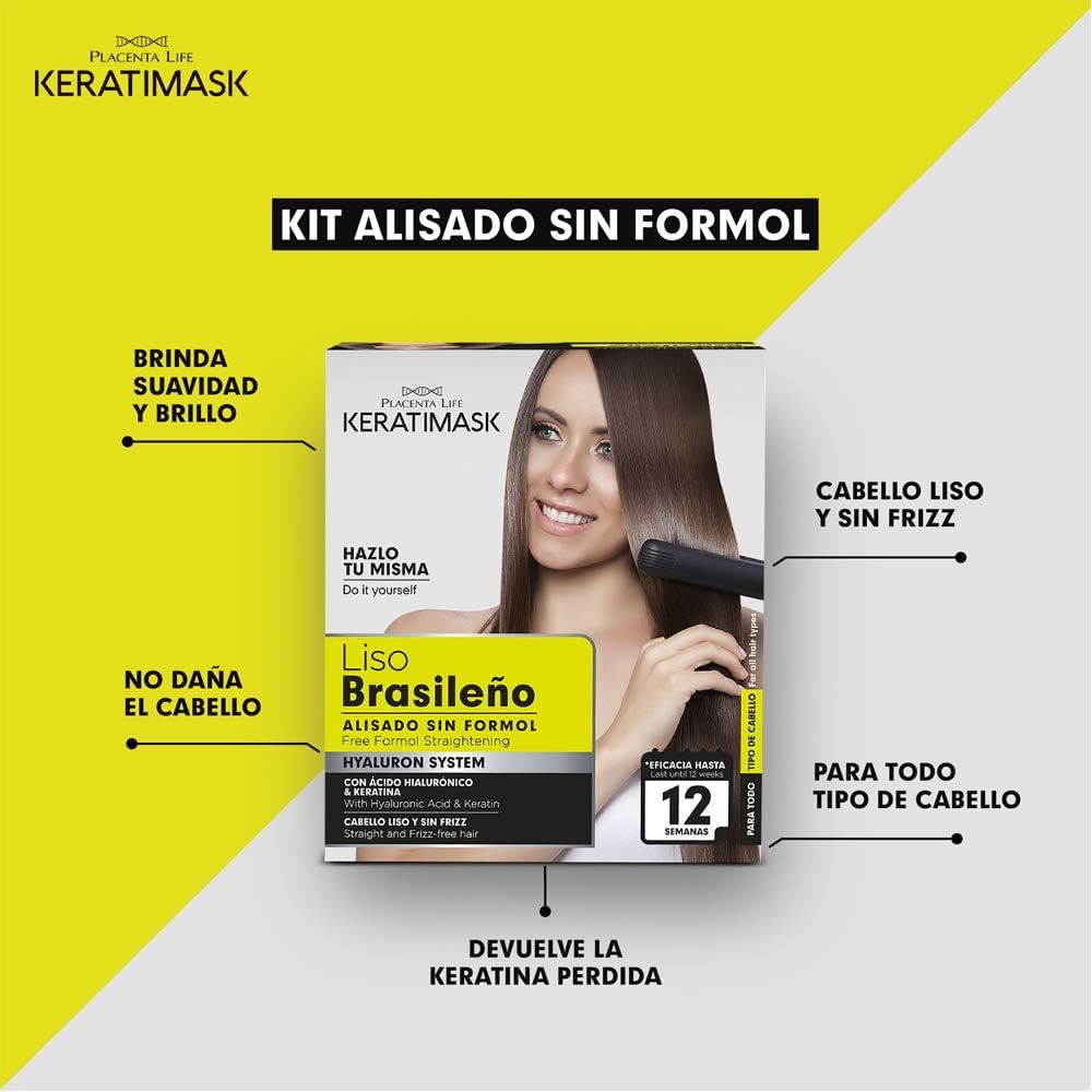 PLACENTA LIFE KERATIMASK frizz réduit et fibre capillaire renforcée.