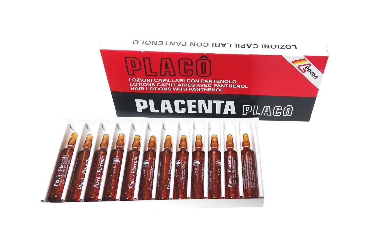 Placenta Placo panthenol ortie collagène équilibrent le cuir chevelu.