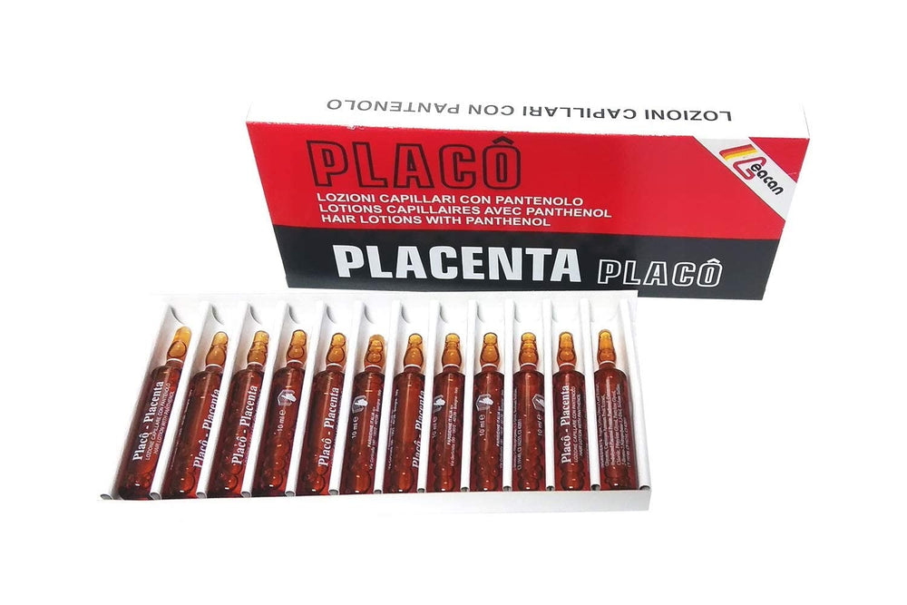 Placenta Placo panthenol ortie collagène équilibrent le cuir chevelu.