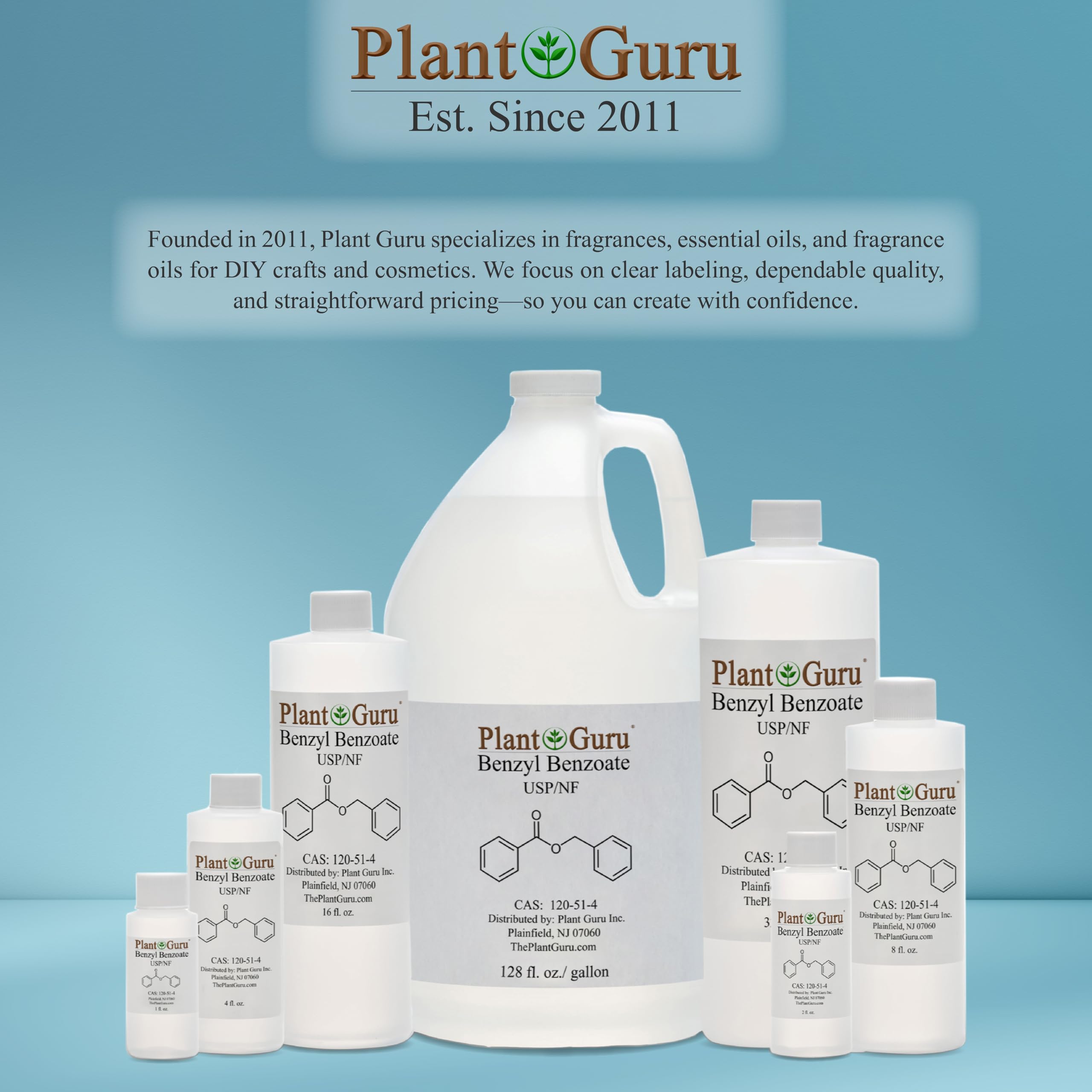 Plant Guru Benzyl Benzoate, emballage sûr et pratique pour vos préparations.