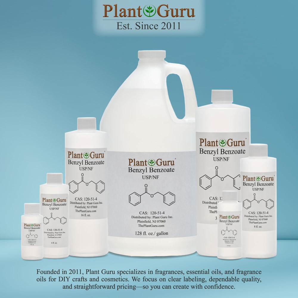 Plant Guru Benzyl Benzoate, améliore la stabilité des odeurs dans vos mélanges.