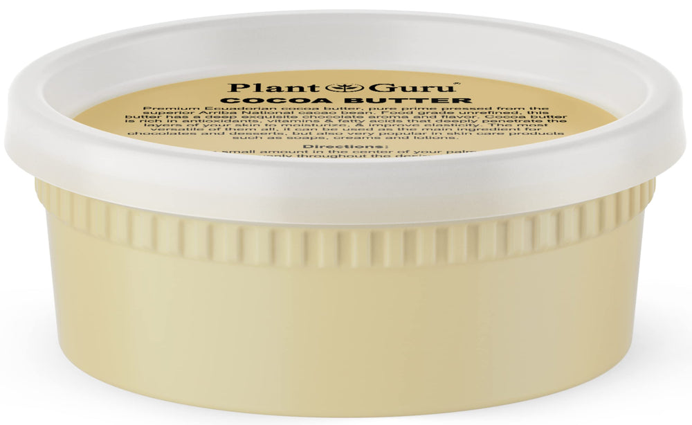 Beurre de cacao brut Plant Guru 8 oz – hydratant pour peau et cheveux.
