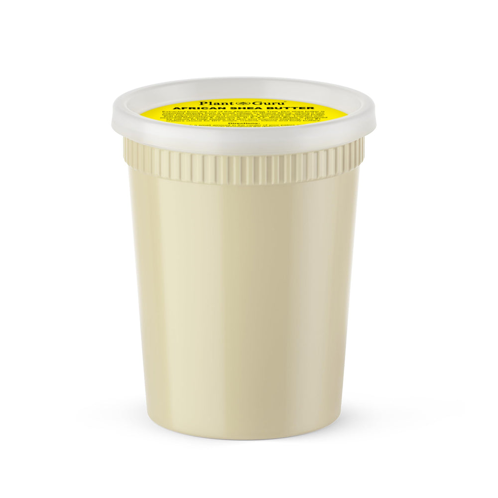 Beurre karité Plant Guru ivoire, texture onctueuse prête à hydrater la peau.