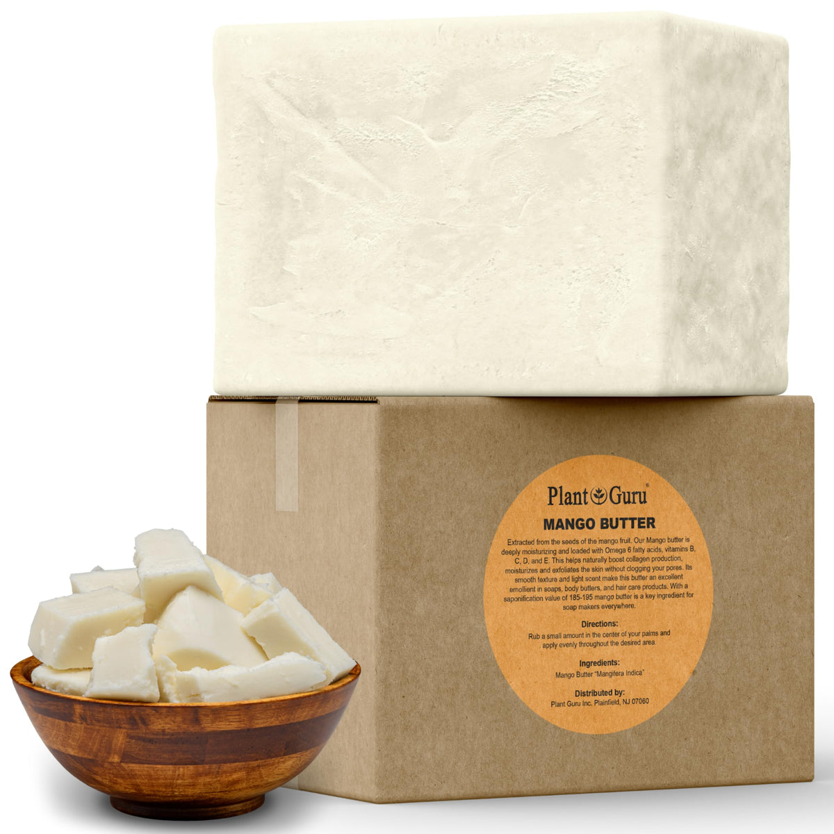 Beurre de mangue Plant Guru en format gros-volume, hydratant pour peau et cheveux