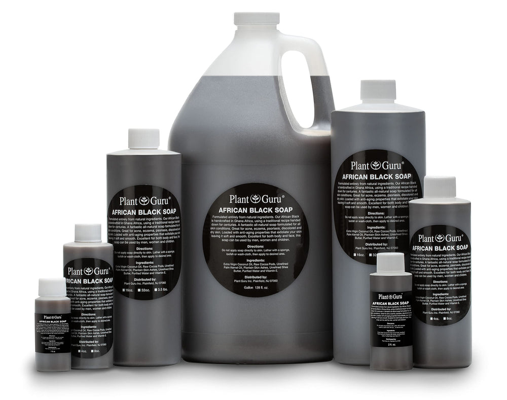 Bouteille Plant Guru Savon Noir Africain, nettoyant naturel visage et corps