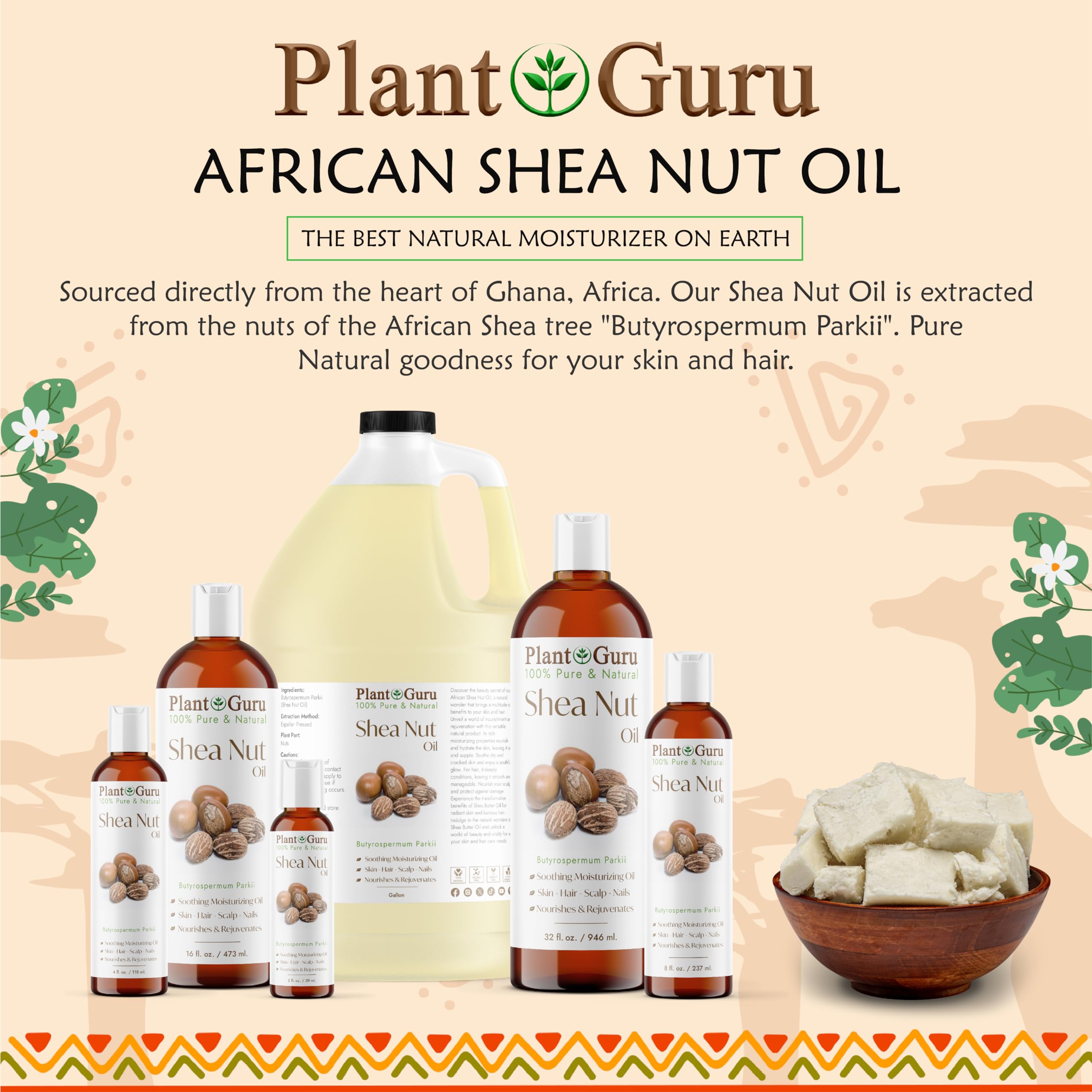 Application sur cheveux avec Plant Guru huile karité pour hydration et brillance.