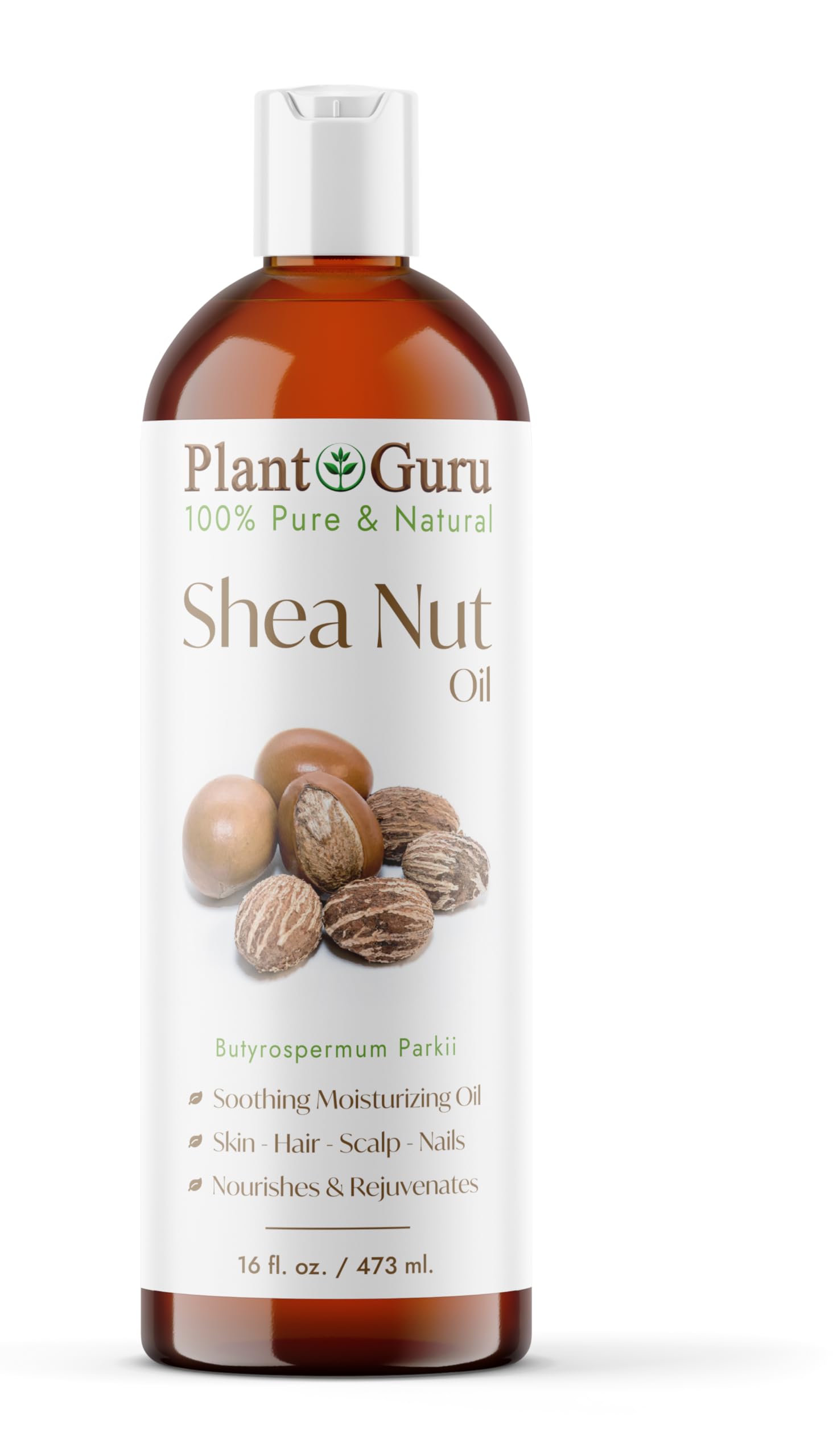 Plant Guru huile karité – bouteille 16 oz, soin nourrissant polyvalent.