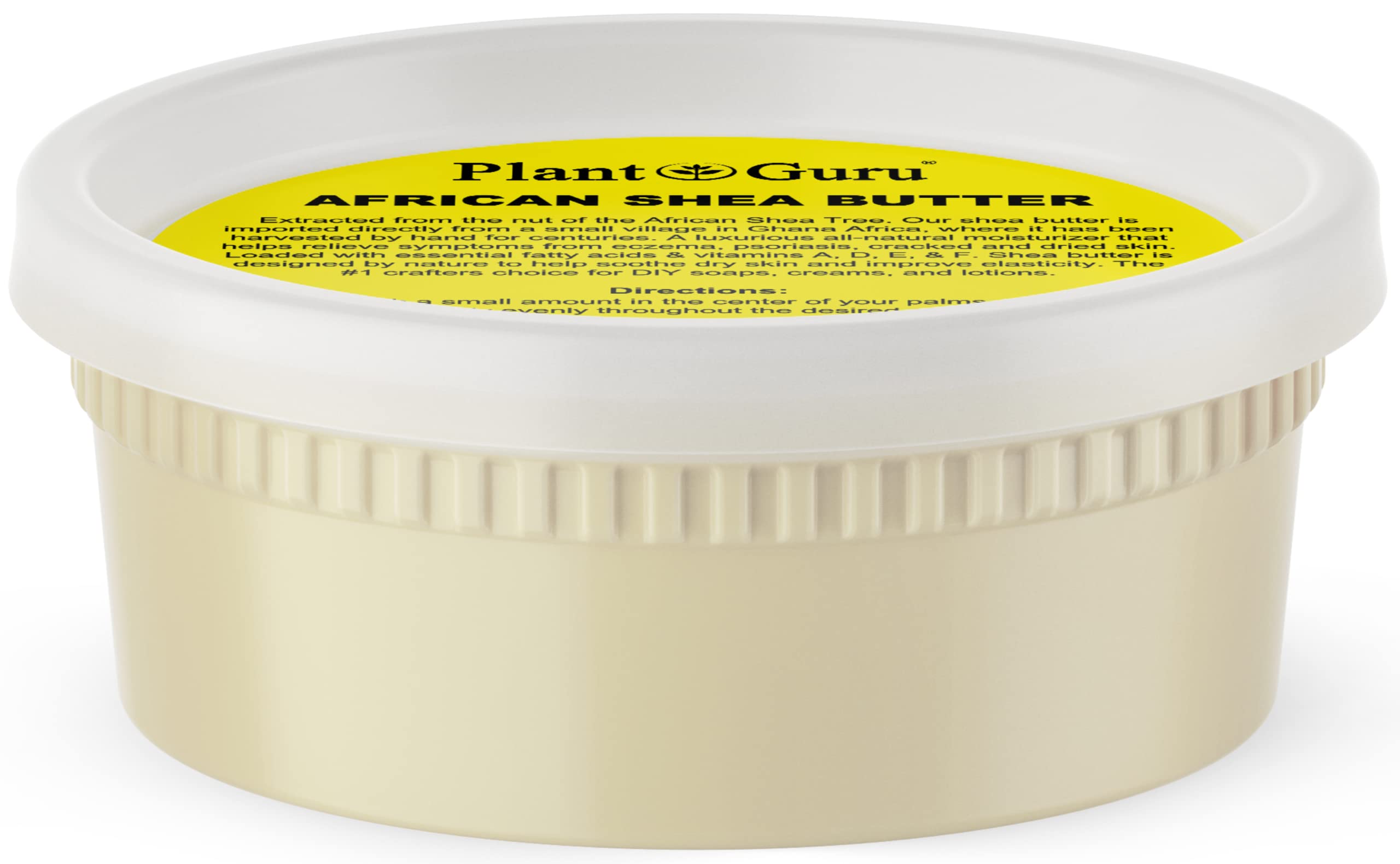 Beurre de karité Plant Guru brut 8 oz dans un emballage pratique et naturel