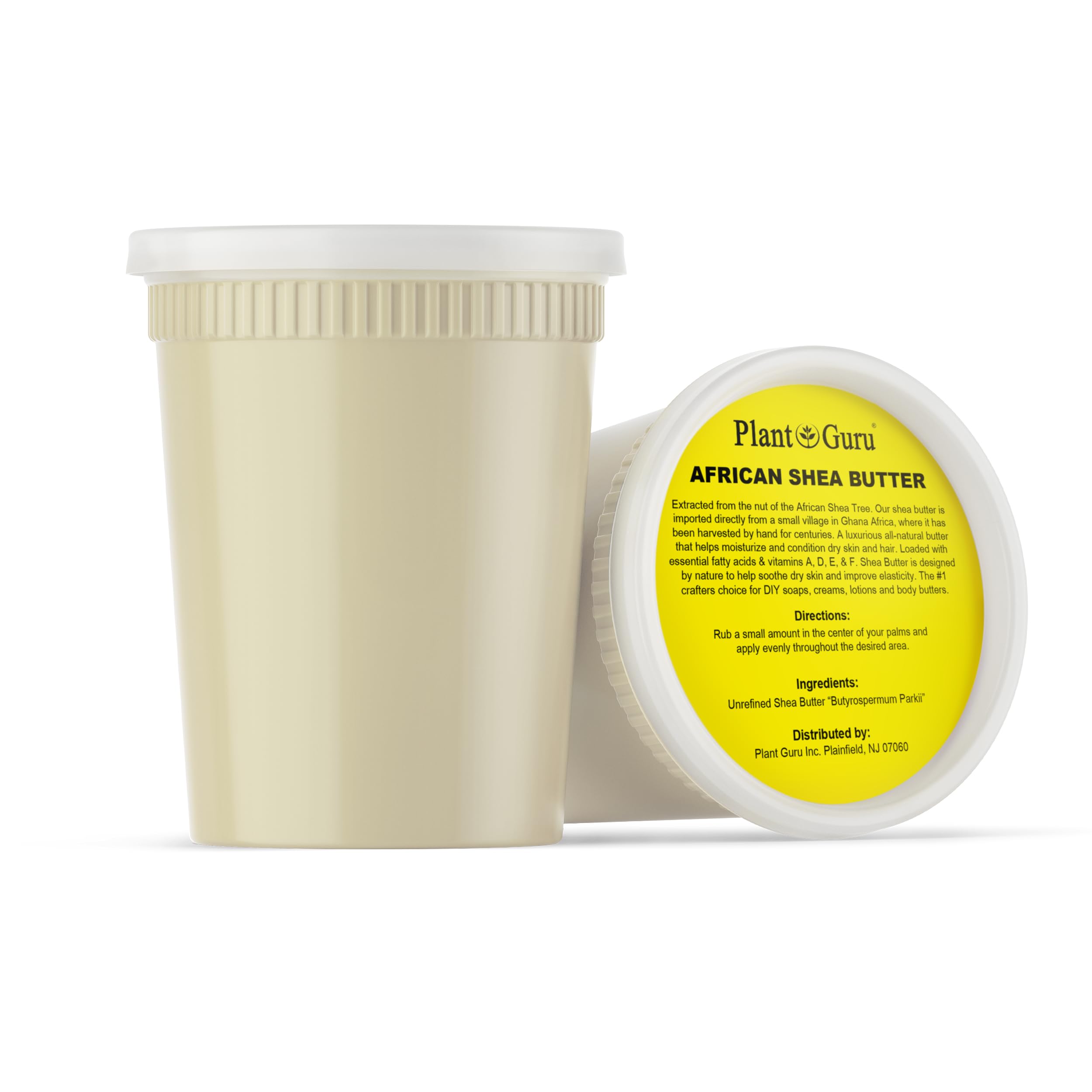 Pate karite naturelle Plant Guru, texture riche idéale pour peau et cheveux.