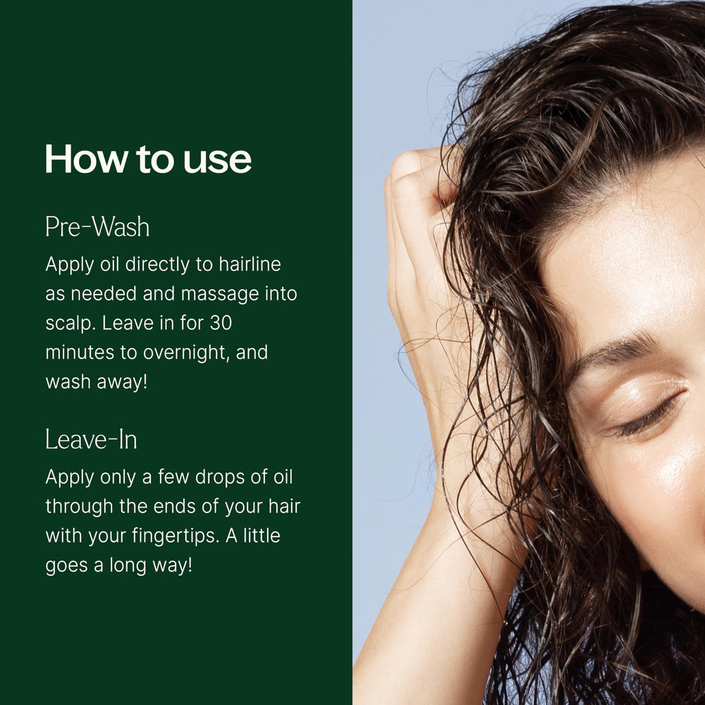 Application sur cuir chevelu avec Plant Therapy huile capillaire