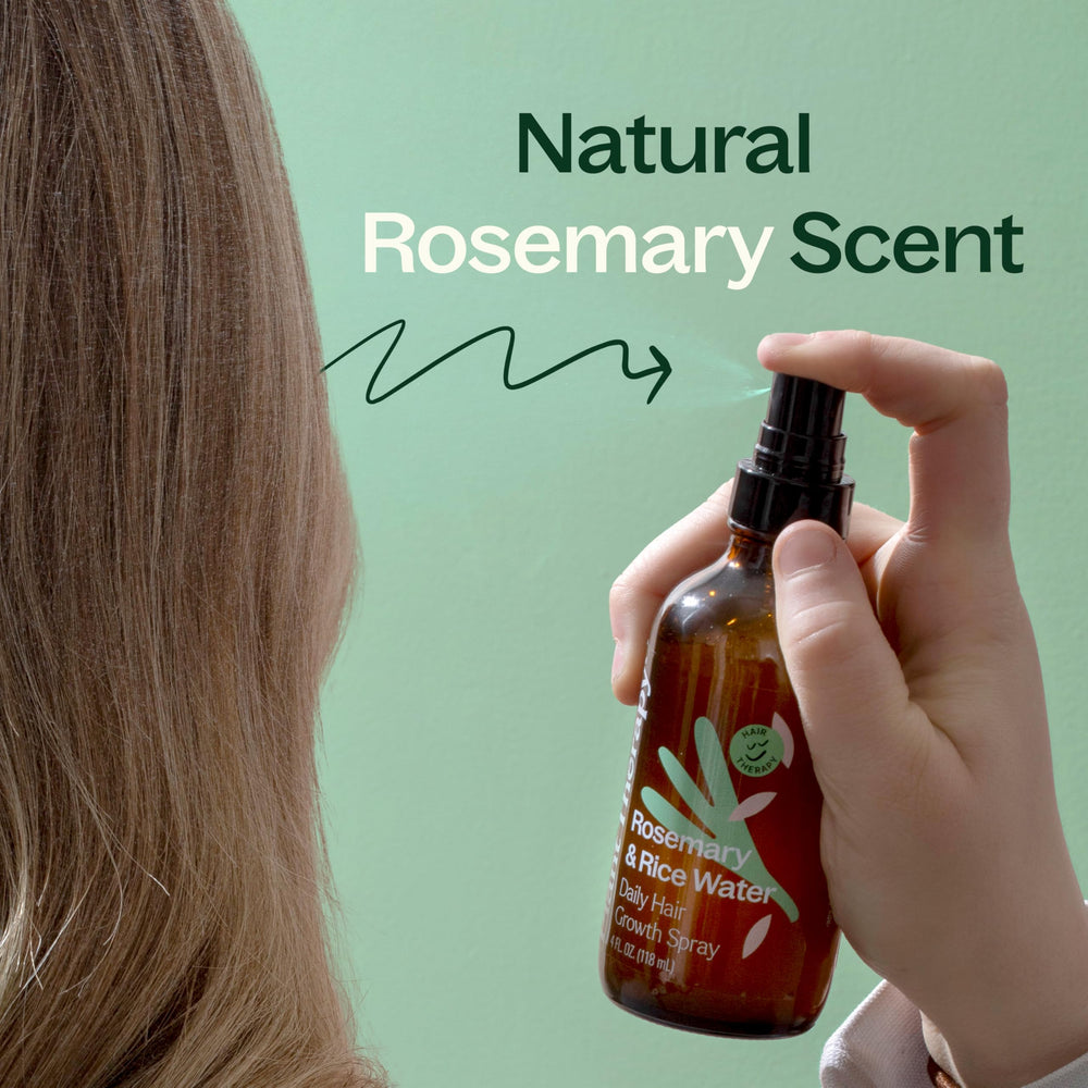 Plant Therapy Rosemary & Rice Water Spray, cuir chevelu stimulé, apparence plus saine.