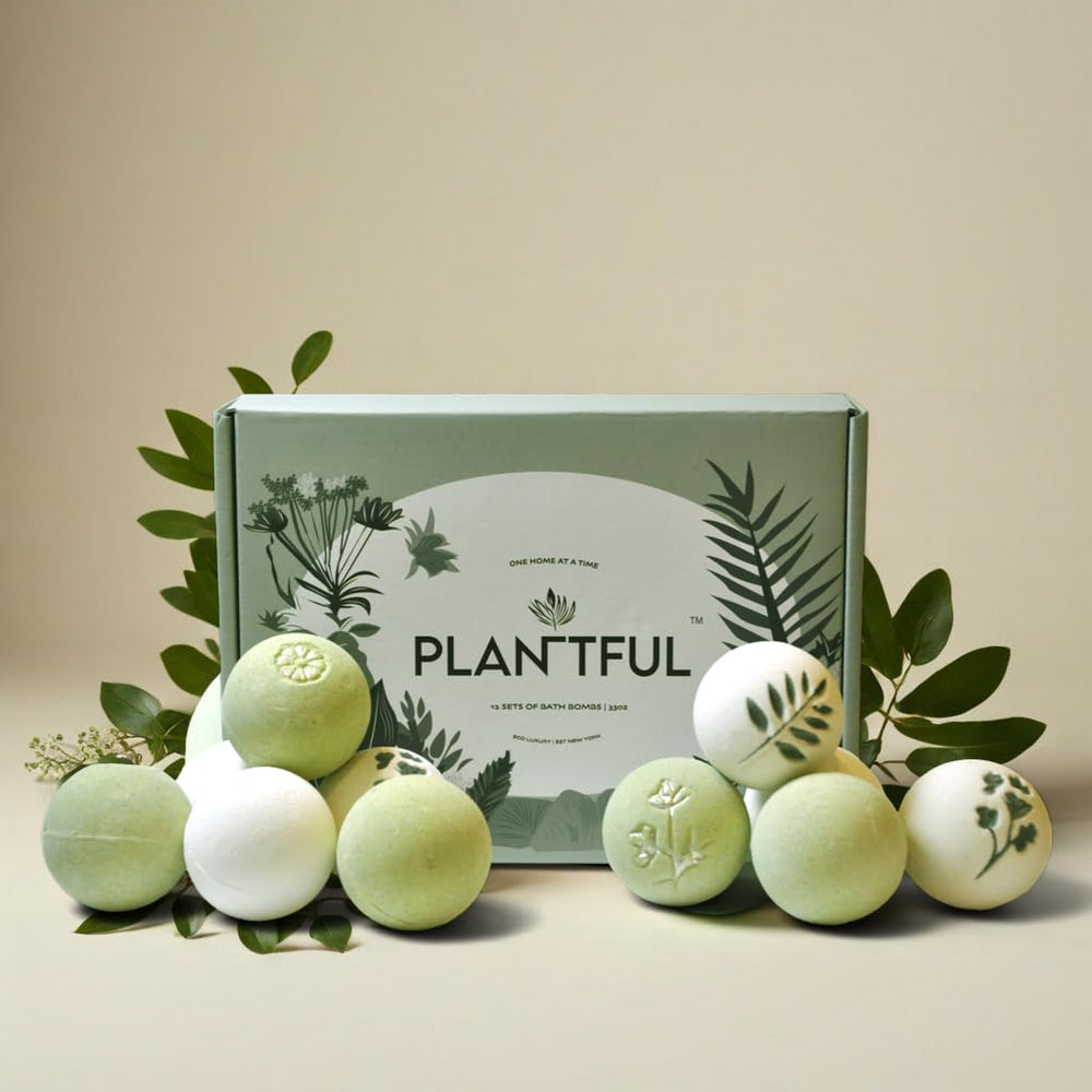 Plantful bombe de bain dans la main, hydratation nourrissante et parfum subtil.